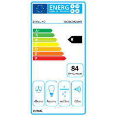 Samsung Hotte décorative murale inclinée 90 cm - Connectique bluetooth - 585 m3 SAMSUNG - NK36C7070WB