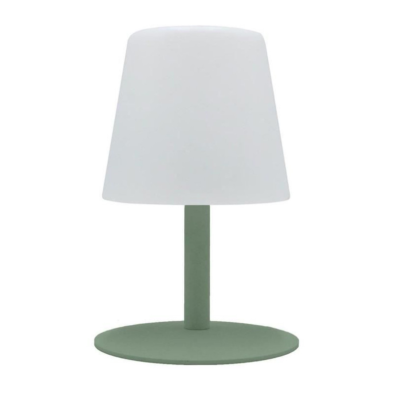 Lampe de table sans fil - LUMISKY - STANDY MINI Olive - H25 cm - Pied en acier vert olive - LED blanc chaud et blanc