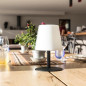 Lampe de table sans fil - LUMISKY - STANDY MINI Dark - H25 cm - Pied en acier noir - LED blanc chaud et blanc