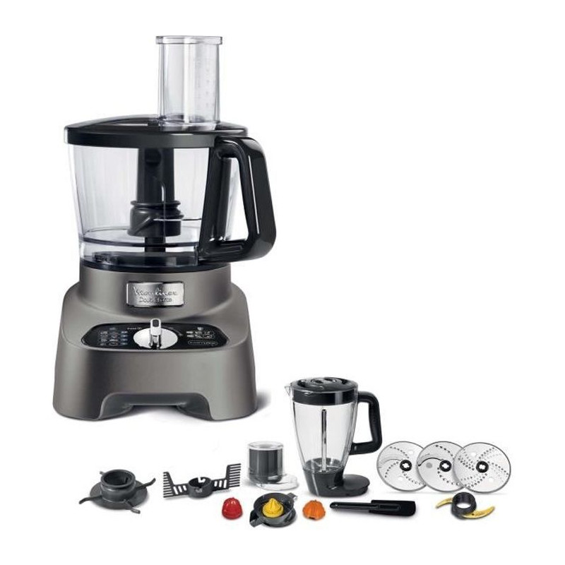 MOULINEX Robot cuisine multifonction DoubleForce 31 fonctions 10 accessoires Blender 2L FP825E10