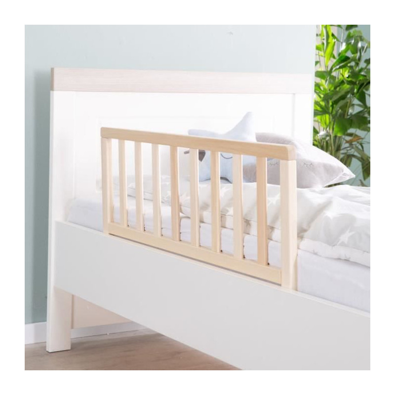 Barriere de Lit 90 cm - ROBA - Protection Anti-Chute Sûre pour Bébés et Enfants - de 18 Mois a 5 Ans - Montage Facile - Bois