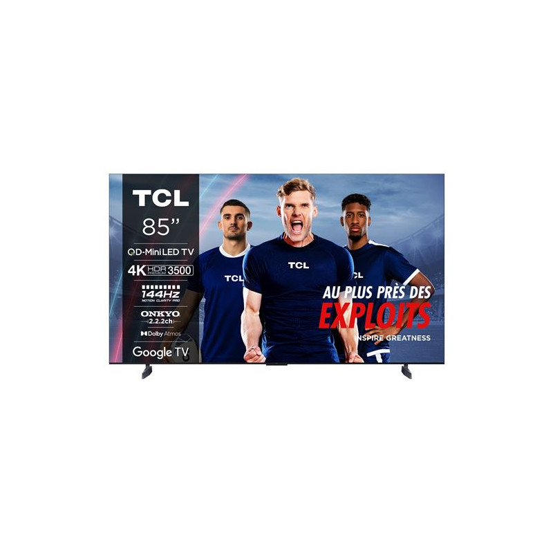 TV QD Mini LED Tcl 85C89B 215 cm 4K UHD 2024 Aluminium brossé