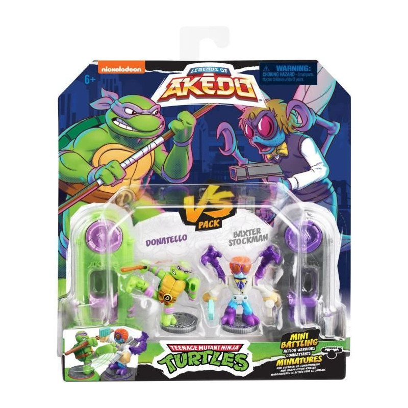 Coffret de figurines Donatello vs Baxter Stockman - Akedo - Moose Toys - Tortues Ninja - Multicolore - Mixte