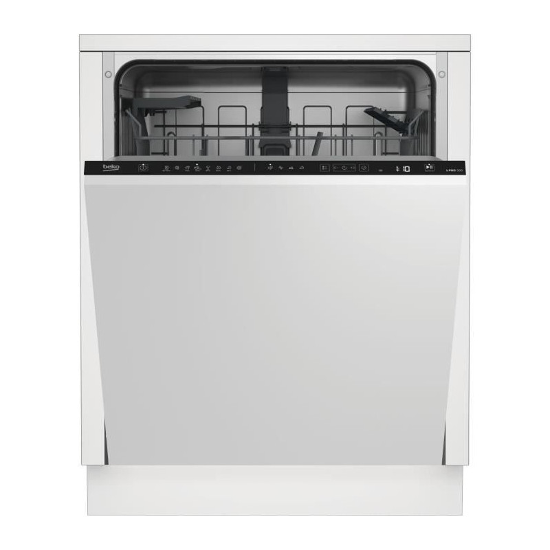 Lave-vaisselle tout intégrable BEKO BDIN18441 - 14 couverts - Induction - L60cm - 42dB - Ouverture automatique - Blanc