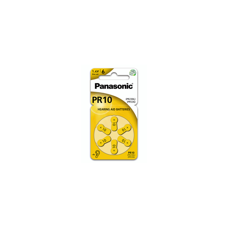 Piles Panasonic PACK 6 PILES AUDITIVES PR10 PR230L PR536