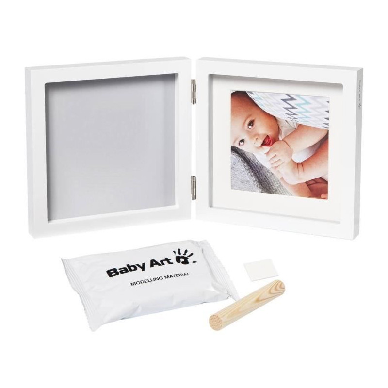 Baby Art My Baby Style - Cadre Photo Simple Empreinte Bébé : Personnalisez avec Kit Empreintes Mains et Pieds Bébé, Cadeau N