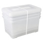 CURVER Lot de 3 boîtes de rangement - 50L - Transparent - L 60 x P 40 x H 39,5 cm