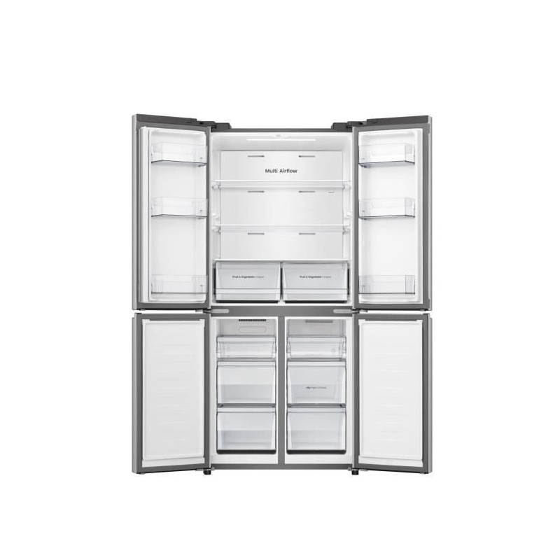 Réfrigérateur américain HISENSE - RQ5P470SEIE - 4 portes - Classe énergétique E - 84,2 x 74,4 x 188,5 cm - Inox