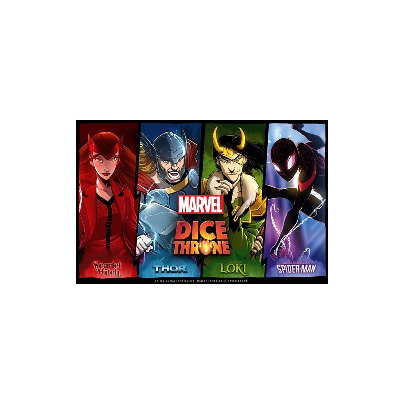 Jeu de stratégie Lucky Duck Games Dice Throne Marvel Thor, Loki, Spider Man, Scarlet Witch