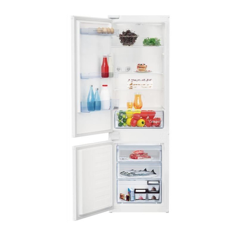 Réfrigérateur combiné intégrable - BEKO - BCSA285K4SNLH - Statique - Classe E - 271 L - 54,5 x 54 x 177,5 cm - Blanc