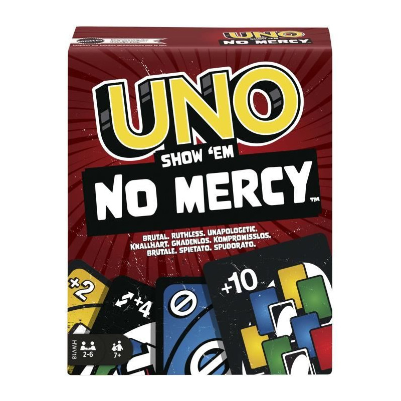 Jeu de cartes UNO SHOW EM NO MERCY - MATTEL - HWV18 - 56 cartes - Nouvelles regles impitoyables
