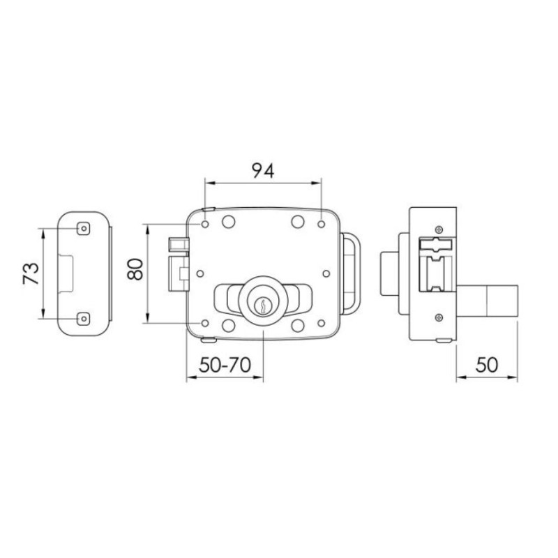 Serrure électrique Oltre cylindre rond galvanisé DOM NAP7001002