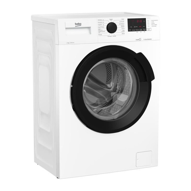 Lave-linge hublot BEKO WUV82221BW - 8 kg - Induction - L60cm - 1200 trs/min - Classe A - Blanc