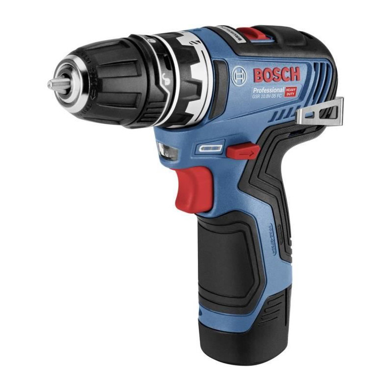 Perceuse-visseuse Bosch Professional GSR 12V-35 FC + embouts + 2 Batteries 12V 3,0 Ah + 1 Chargeur, Lboxx - 06019H3009