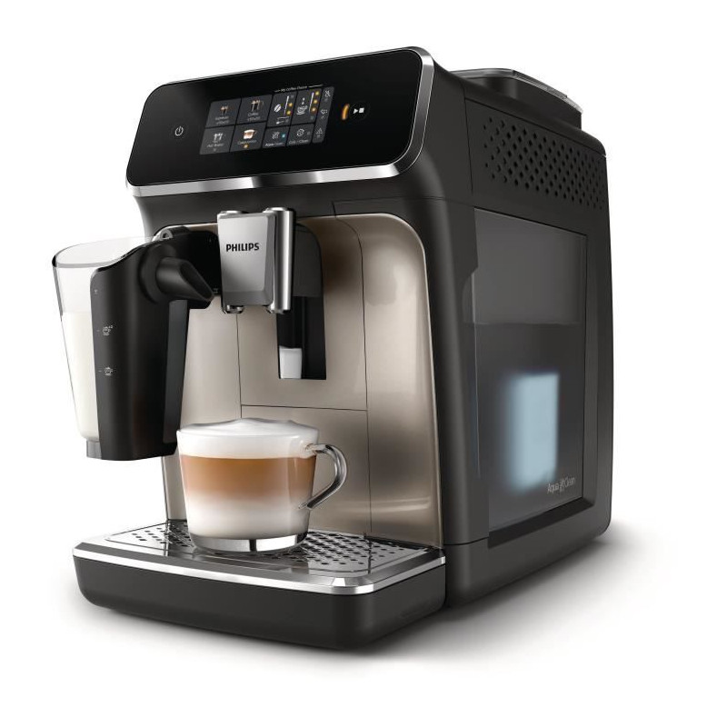 Machine a espresso automatique - PHILIPS - Silent Brew EP2336/40 - 4 boissons LatteGo - Noir chromé