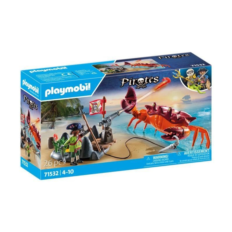 PLAYMOBIL 71532 Pirate et crabe géant - Les Pirates