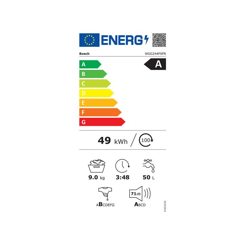 LL FRONT ESSORAGE VARIABLE BOSCH WGG244F0FR