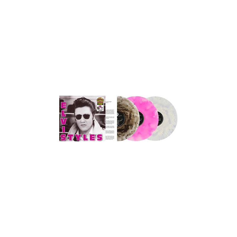 Elvis Styles Vinyle Effet Nuage Rose Néon, Noir et Blanc