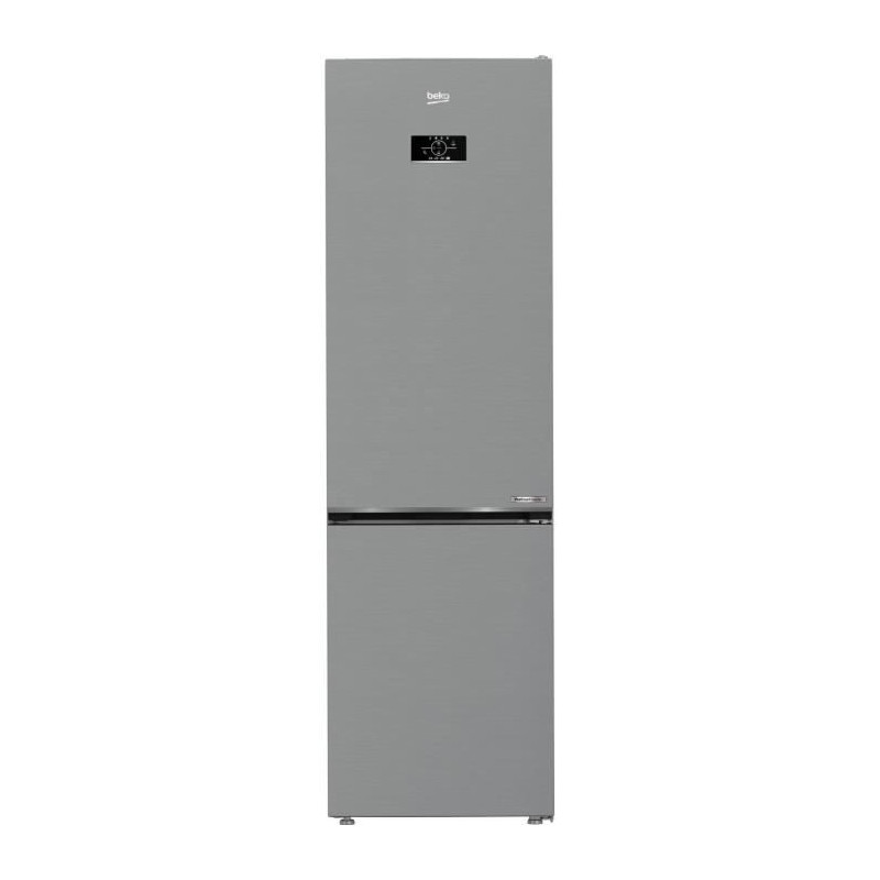 Réfrigérateur pose-libre combiné - BEKO - B5RCNE405HXB - Classe D - 355 L - Froid ventilé - 66,3 x 59,5 x 203,5 cm - Métal