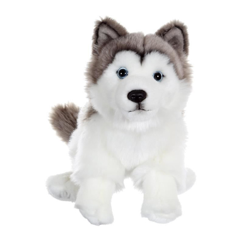 Peluche Chien Husky - GIPSY TOYS - Assis, 25 cm