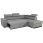 Canapé d'angle convertible réversible avec coffre - 5 places - DAYTONA - Tissu gris - 260 x 77 / 94 x 216 cm