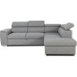 Canapé d'angle convertible réversible avec coffre - 5 places - DAYTONA - Tissu gris - 260 x 77 / 94 x 216 cm