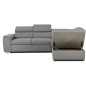 Canapé d'angle convertible réversible avec coffre - 5 places - DAYTONA - Tissu gris - 260 x 77 / 94 x 216 cm