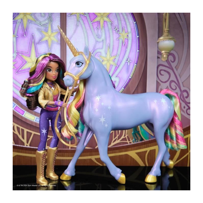 SPIN MASTER LICORNE A FONCTIONS 28 CM WILDSTAR + POUPEE 24 CM Unicorn Academy