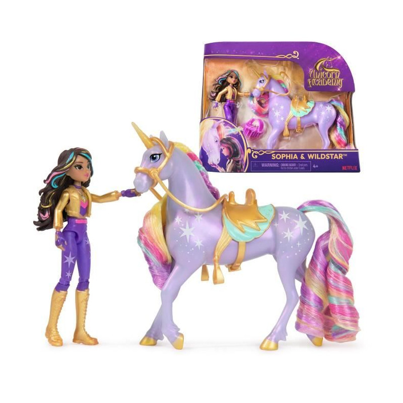 SPIN MASTER COFFRET LICORNE ET POUPEE WILDSTAR ET SOPHIA Unicorn Academy