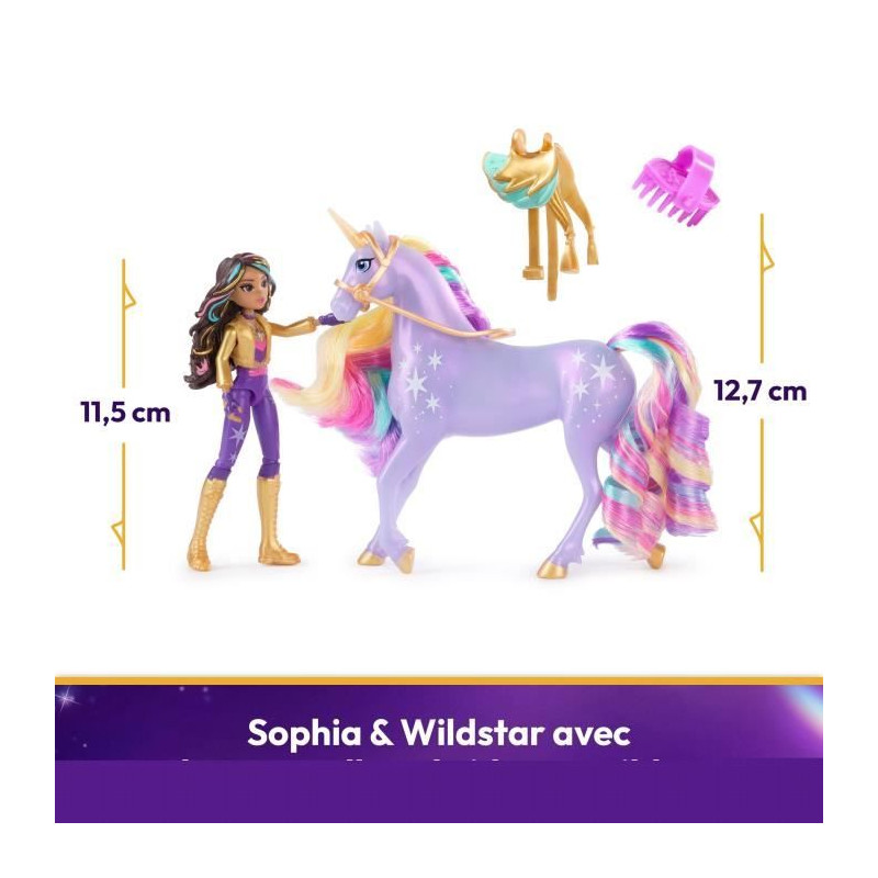 SPIN MASTER COFFRET LICORNE ET POUPEE WILDSTAR ET SOPHIA Unicorn Academy