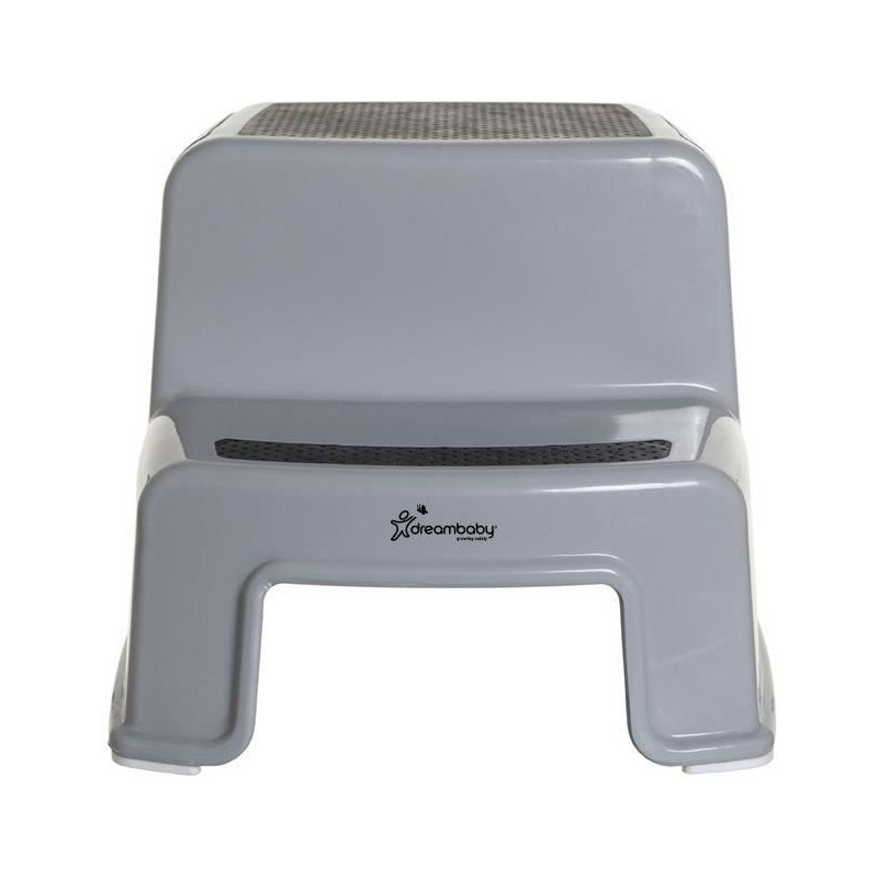 Tabouret marchepied - DREAMBABY - 2 Up - Antidérapant et texturé - Jusqu'a 80 kg pour les petits et les adultes - Gris et Noir