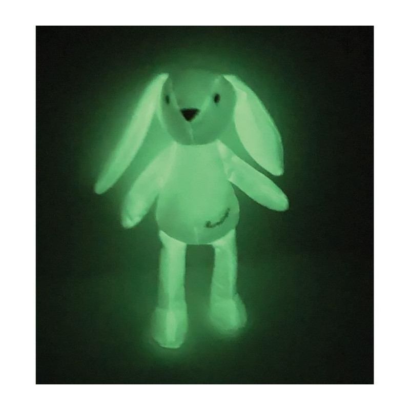 JEMINI Luminou Lapin blanc Peluche lumineuse naturelle fonctionne sans pile+/- 20 cm