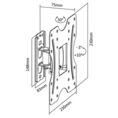 MBG FRANCE Support pour TV de 23" à 42" avec 1 articulation MBG FRANCE - ELB2342-1