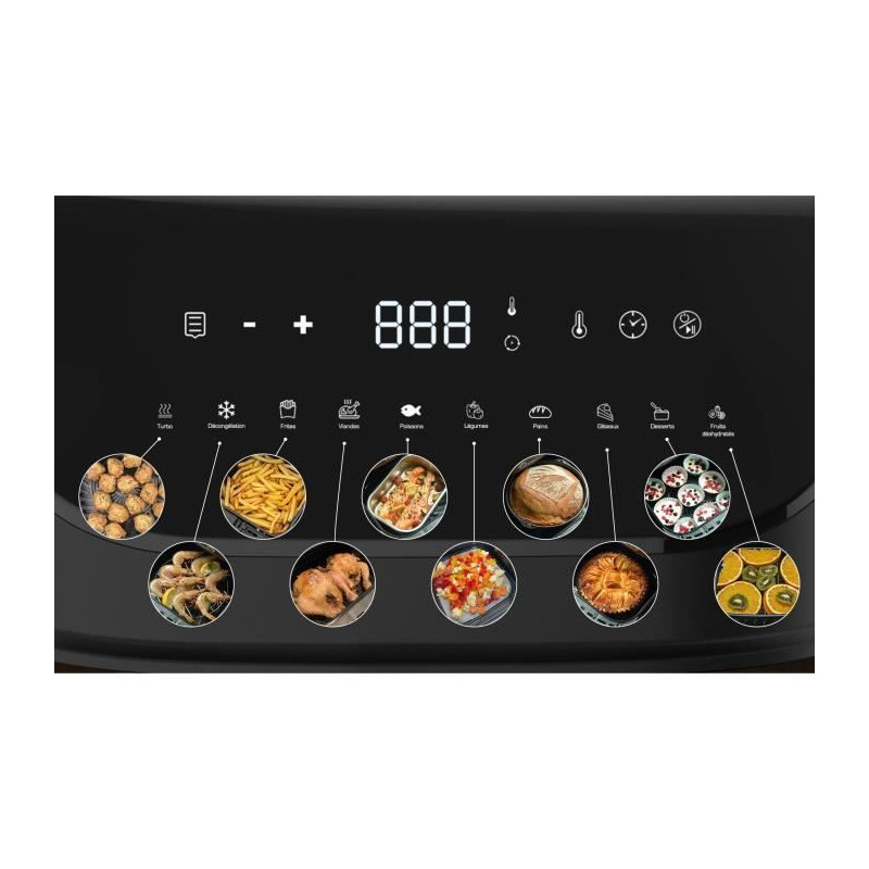 Friteuse diététique - LITTLE BALANCE - Crousty light XL - 7 L - 1600 W - 10 programmes - Noir