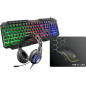 COMBO GAMING 4en1 - THE G-LAB - COMBO-PLUTONIUM/FR - Clavier et Souris rétroéclairé Casque Gaming Rétroéclairé + Tapis de