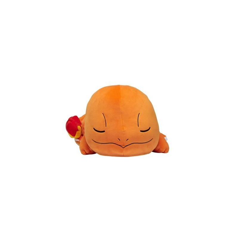 Peluche Salameche Dort 40cm - BANDAI - Pokémon - Doudou ou Oreiller pour Enfant de 2 ans et plus