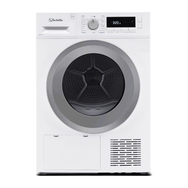 Seche-linge pompe a chaleur VEDETTE VSF318HW - 8 kg - L60cm - Classe A++ - Blanc