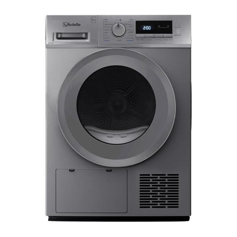 Seche-linge pompe a chaleur VEDETTE VSF318HS - 8 kg - L60cm - Classe A++ - Silver