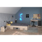 Chambre complete enfant 3 pieces ZODIAC - Lit + chevet + bureau - Décor chene/noir - PARISOT