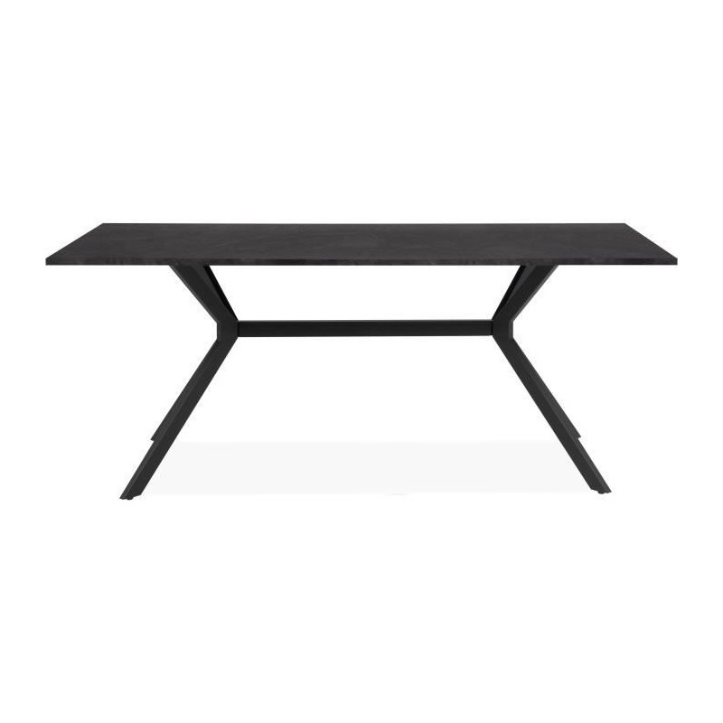 Table Onex 81A - 180 x 75 x 90 cm - Décor ardoise foncé / noir - 8 personnes