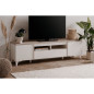 Meuble TV Bertrix 56A - Décor travertin / blanc - Panneaux de particules - 177 x 51,5 x 40 cm