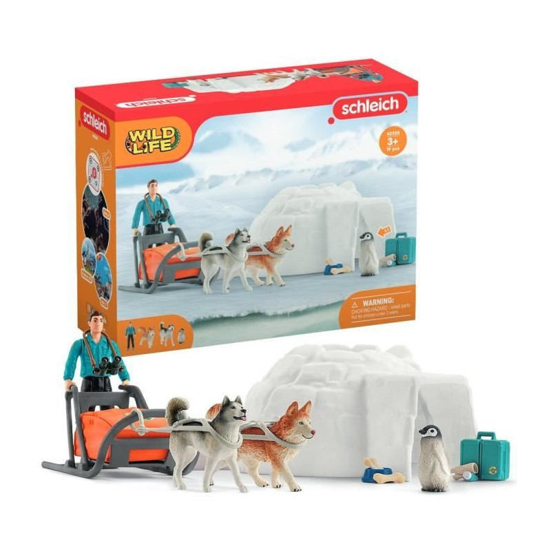 Coffret Expédition en Antarctique, figurines animaux sauvages, Schleich 42558 Wild Life, Pour enfant des 3 ans