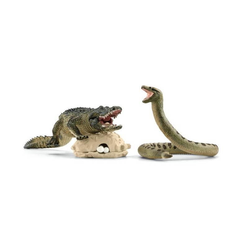 Coffret Duel Aligator/Anaconda, figurines animaux sauvages, Schleich 42559 Wild Life, Pour enfant des 3 ans