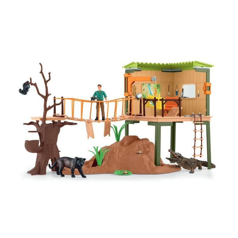 Coffret Station d'aventures sauvages, figurines animaux sauvages, Schleich 42594 Wild Life, Pour enfant des 3 ans