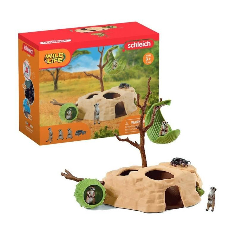 Coffret Rendez-vous des suricates, figurines animaux sauvages, Schleich 42595 Wild Life, Pour enfant des 3 ans