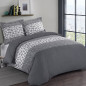 VISION Parure de couette Arthur - 100% coton - 1 housse de couette 220 x 240 cm + 2 taies d'oreiller 65 x 65 cm - Gris anthracit