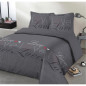 VISION Parure de couette Love - 100% coton - 1 housse de couette 240 x 220 cm + 2 taies d'oreiller 65 x 65 cm - Gris anthracite