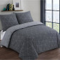 VISION Parure de couette Hugo - 100% coton - 1 housse de couette 240 x 220 cm + 2 taies d'oreiller 65 x 65 cm - Gris anthracite