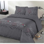 VISION Parure de couette Love - 100% coton - 1 housse de couette 200 x 200 cm + 2 taies d'oreiller 65 x 65 cm - Gris anthracite