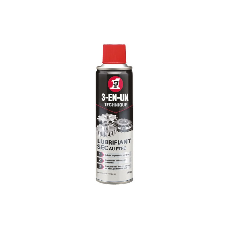 LUBRIFIANT SEC AU PTFE 3EN1 AEROSOL250 3-EN-UN - 33090/10